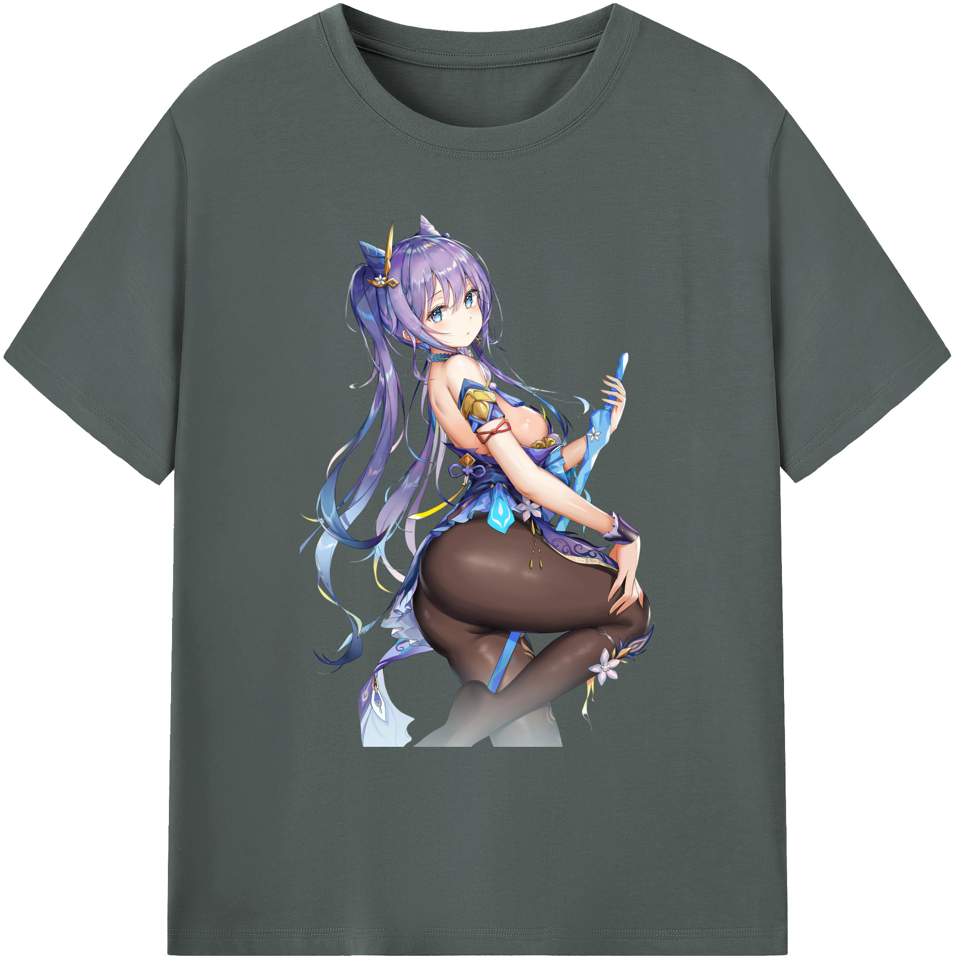げんし神 刻晴 こくせい genshin Kokusei 綿100％ メンズ半袖Tシャツ｜肌触りやわらか＆通気性